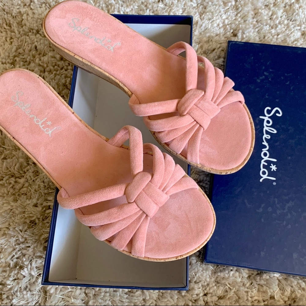 NEW Splendid Faith slide platform sandals suede